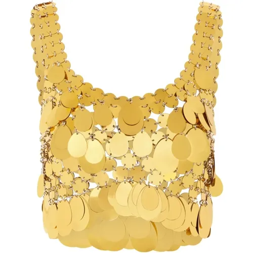 Golden Top Style Haut , female, Sizes: S, XS - Paco Rabanne - Modalova