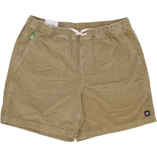 Khaki Cord Walkshort Men's Shorts , male, Sizes: M, L - Element - Modalova