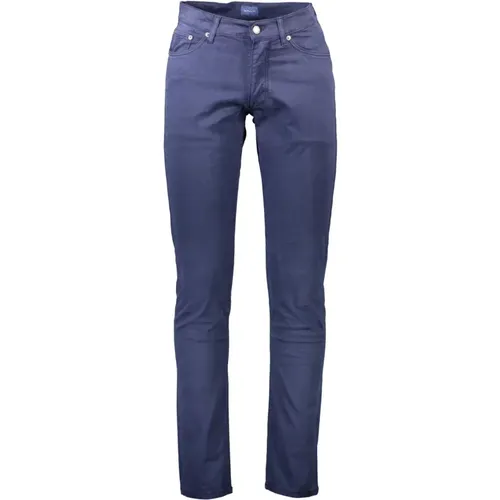 Blaue Baumwolljeans Hose, 5-Pocket Hose , Herren, Größe: W26 - Gant - Modalova