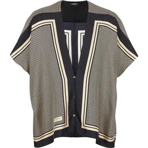 Monogrammed scarf top Balmain - Balmain - Modalova