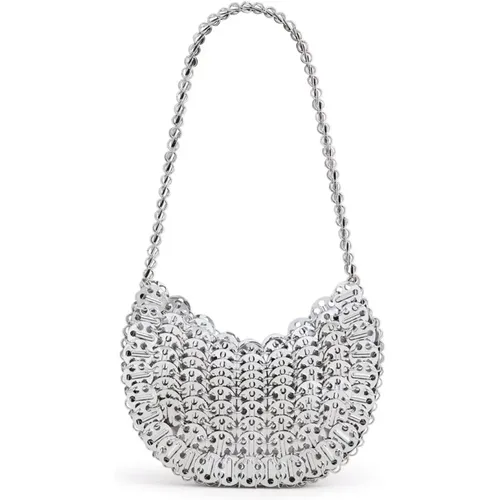 Moon 1969 Silver Shoulder Bag , female, Sizes: ONE SIZE - Paco Rabanne - Modalova