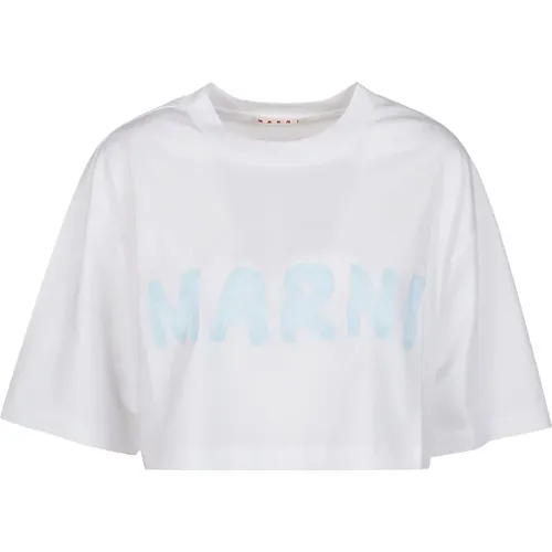 Cropped T-Shirt Lily Style , female, Sizes: 2XS - Marni - Modalova