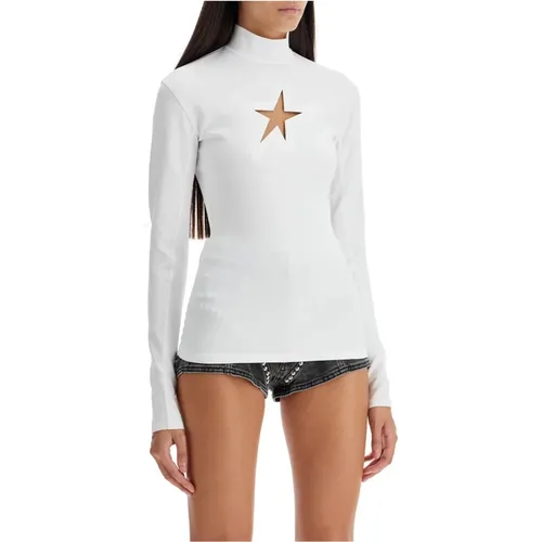 Stern Cut-Out Langarm Top , Damen, Größe: XS - Mugler - Modalova