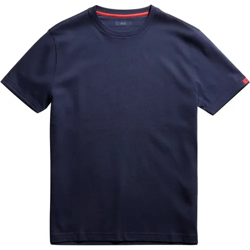 Blaues Logo Seitliches T-Shirt , Herren, Größe: S - Fay - Modalova