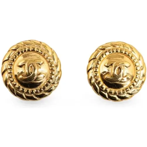 Pre-owned Gold earrings , female, Sizes: ONE SIZE - Chanel Vintage - Modalova