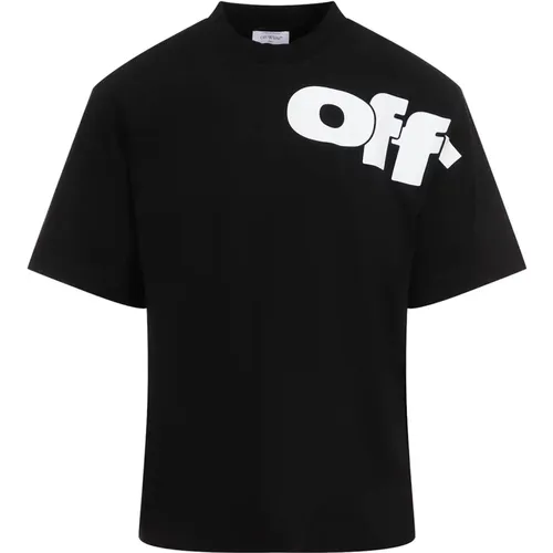 Schwarzes Logo-T-Shirt , Herren, Größe: M - Off White - Modalova