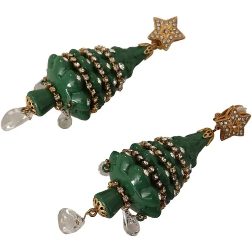 Kristall Weihnachtsbaum Clip-On Ohrringe - Dolce & Gabbana - Modalova