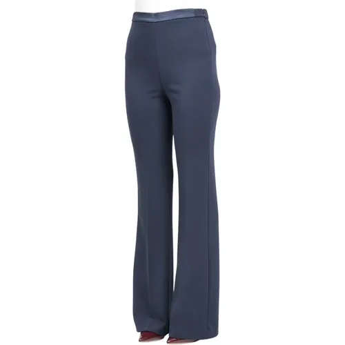 Blaue Elegante High-Waisted Straight-Leg Hose - ViCOLO - Modalova