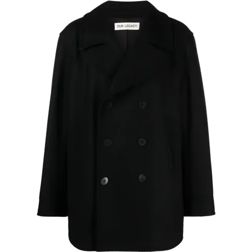 Opulent Melton Peacoat , male, Sizes: S - Our Legacy - Modalova