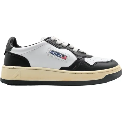 Black Leather Low Top Sneakers , female, Sizes: 7 UK, 4 UK - Autry - Modalova