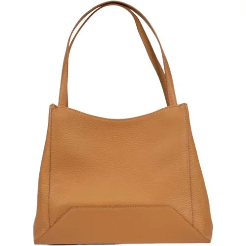Ludovica Camel Leather Shopping Bag , female, Sizes: ONE SIZE - Gianni Chiarini - Modalova