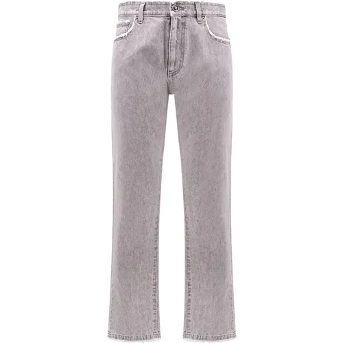 Men's Clothing Trousers Grey Aw24 , male, Sizes: W30, W32, W33, W31 - Versace - Modalova