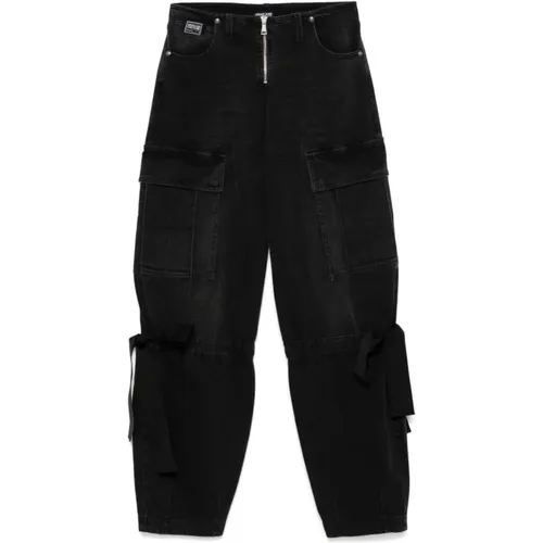 Schwarze Jeans für Frauen Aw24 , Damen, Größe: W25 - Versace Jeans Couture - Modalova