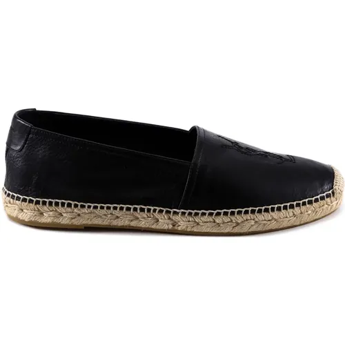 Embroidered Leather Espadrilles , male, Sizes: 11 UK, 8 UK, 7 UK - Saint Laurent - Modalova