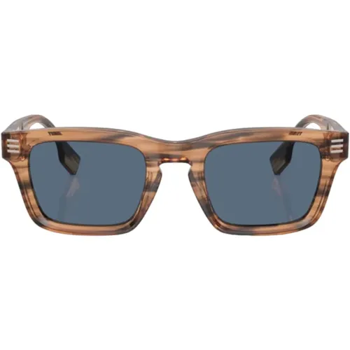 Rectangular Sunglasses in and Dark Blue , male, Sizes: 51 MM - Burberry - Modalova