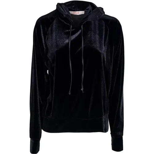 Hooded sweatshirt in chenille , female, Sizes: S - Jucca - Modalova