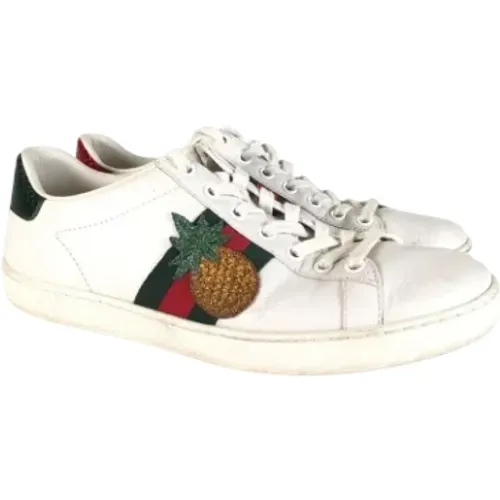 Pre-owned Leather sneakers , female, Sizes: 4 UK - Gucci Vintage - Modalova