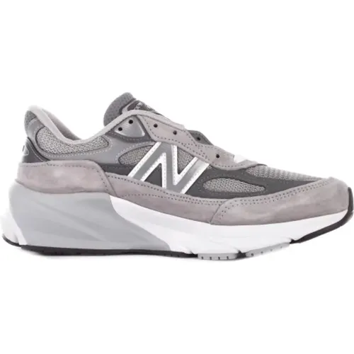 Grey Suede Rubber Sole Canvas Sneakers , female, Sizes: 6 UK - New Balance - Modalova