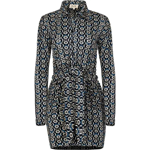 Daisy Print Long Sleeve Stretch Jersey Dress , female, Sizes: XS, L, XL, S, M - Jaaf - Modalova