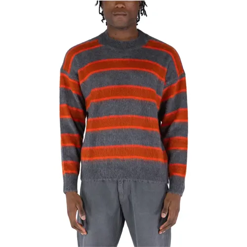 Crew Stripe Sweater , male, Sizes: L - Amish - Modalova