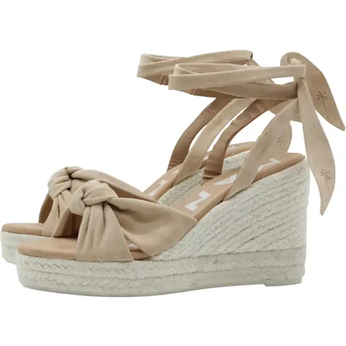 Champagne Wedges with Knotendetail , female, Sizes: 4 UK, 5 UK, 6 UK - Manebí - Modalova