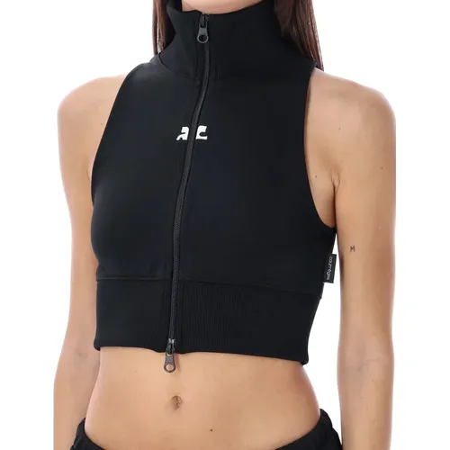 Ärmellose Tracktop Zip Weste,Turtlenecks - Courrèges - Modalova