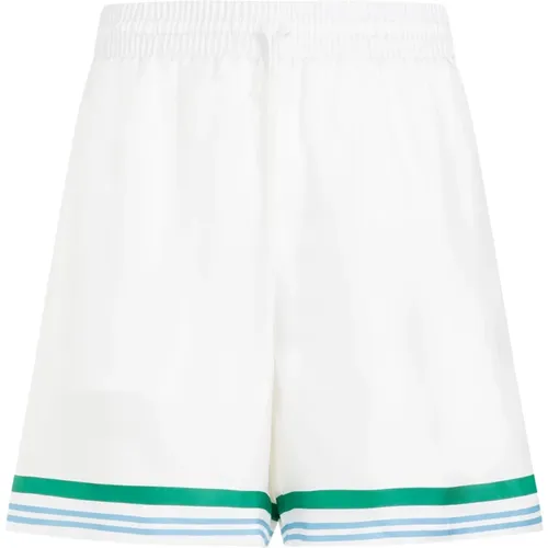 Silk Shorts with Stripes , male, Sizes: L - Casablanca - Modalova