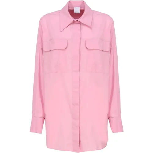 Cotton Long Fit Shirt , female, Sizes: 2XS, XS, S - pinko - Modalova