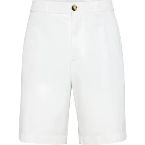 Knee-length twill Bermuda shorts , male, Sizes: 2XL - BRUNELLO CUCINELLI - Modalova