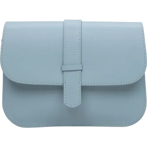 Damen Blaue Handtasche aus echtem Leder Er00115031 - Estro - Modalova