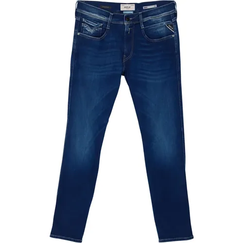 Stylische Jeans in dunkelblauer Farbe , Herren, Größe: W31 L30 - Replay - Modalova