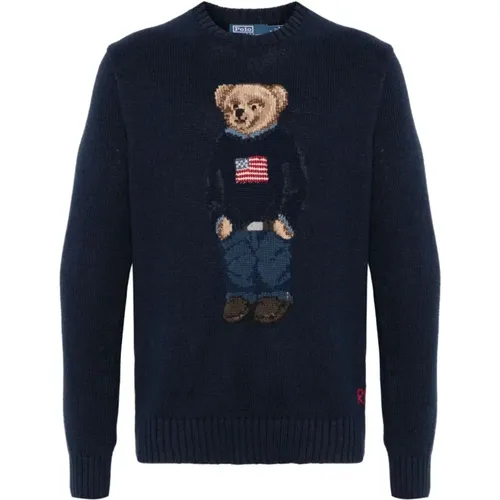 Blaue Pullover für Männer , Herren, Größe: L - Polo Ralph Lauren - Modalova