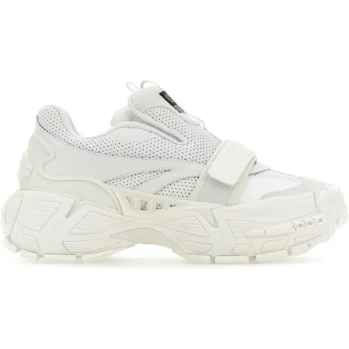 Weiße Leder- und Mesh-Slip-Ons,Weiße Leder Slip-On Sneakers Off - Off White - Modalova