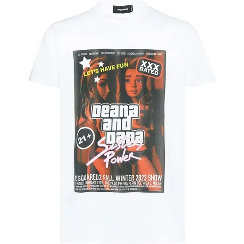 Crew-Neck T-Shirt Cigarette Fit , male, Sizes: S - Dsquared2 - Modalova