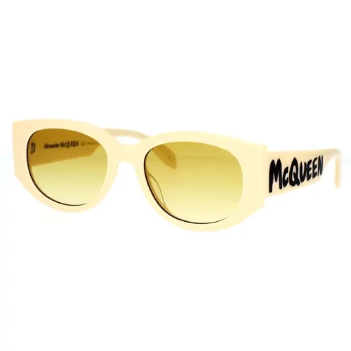 McQueen Graffiti Oval Sonnenbrille , unisex, Größe: 54 MM - alexander mcqueen - Modalova