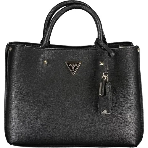 Schwarze Polyethylen-Schultertasche mit Meridian-Design - Guess - Modalova