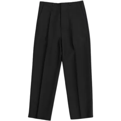 Schwarze gerade Hose mit Gürtelschlaufen , Herren, Größe: S - MM6 Maison Margiela - Modalova