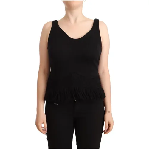 Ärmelloses Designer Tank Top in Schwarz , Damen, Größe: S - Ermanno Scervino - Modalova