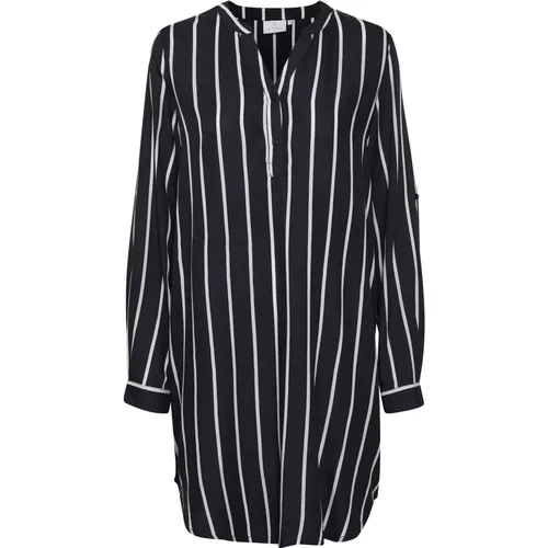 Striped Shirt Dress /Chalk Stripe , female, Sizes: 3XL, M, 2XL, S, L, XS, XL - Kaffe - Modalova