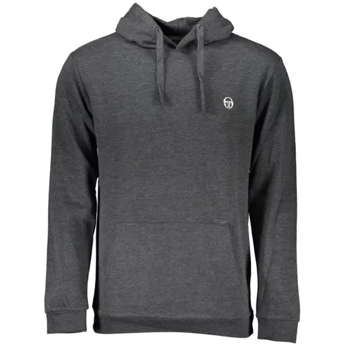 Grauer Kapuzenpullover mit Stickerei , Herren, Größe: L - Sergio Tacchini - Modalova