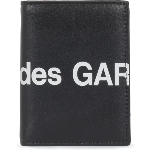 Schwarzes Portemonnaie mit Großem Logo - Comme des Garçons - Modalova