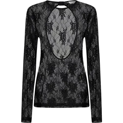 Lace Crewneck Top with Cut-Out , female, Sizes: S, XS, M - Nina Ricci - Modalova