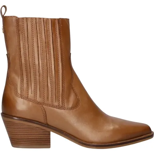 Cowboy Stiefel Damen Leder Cognac , Damen, Größe: 39 EU - Haboob - Modalova