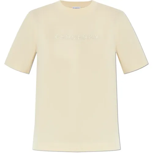 T-Shirt mit Logo , Damen, Größe: 2XS - Burberry - Modalova