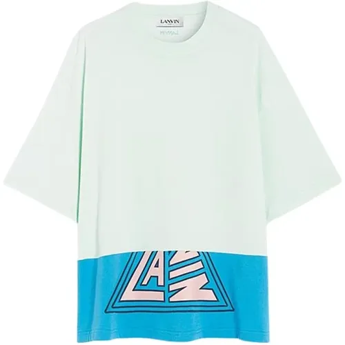 Textured Triangle Print T-Shirt , male, Sizes: 2XS, XS - Lanvin - Modalova