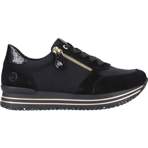 Schwarze Casual Geschlossene Sneakers für Damen , Damen, Größe: 37 EU - Remonte - Modalova