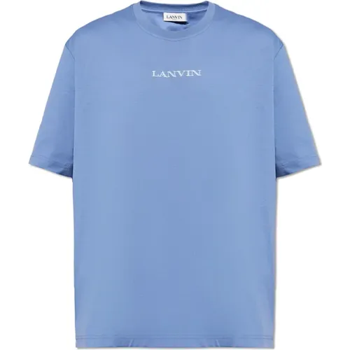 T-shirt with logo , male, Sizes: S, XL, L, M - Lanvin - Modalova