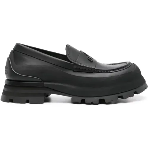 Flat Shoes with Signature Seal Logo , male, Sizes: 7 UK, 10 UK, 11 UK, 8 UK, 6 UK, 9 UK - alexander mcqueen - Modalova