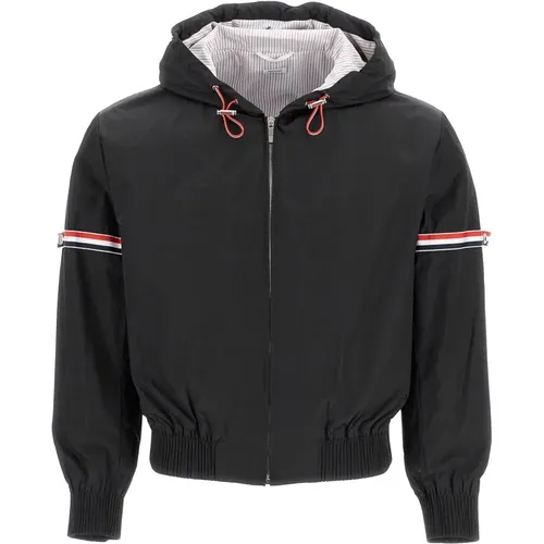 Tricolor Windbreaker Jacket with Inserts , male, Sizes: S - Thom Browne - Modalova