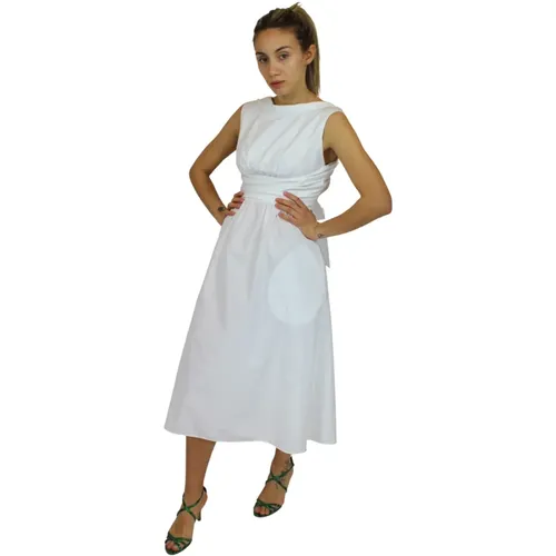 Elegant Backless Cotton Dress , female, Sizes: XS - Aspesi - Modalova